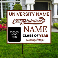 Personalized Graduation Yard Sign 2025, College Graduation Sign, Class of 2025, Custom High School Graduation Yard Sign with Metal H-Stake