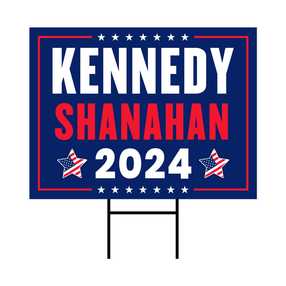 Kennedy Shanahan 2024 Yard Sign - Robert F. Kennedy Jr. For President 2024 Lawn Sign, Election 2024 RFK Jr. Yard Sign with Metal H-Stake