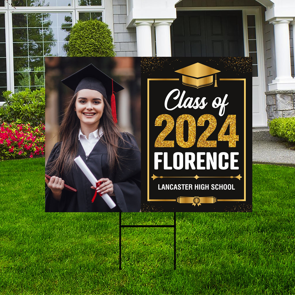 Personalized Graduation Yard Sign 2025 with Photo, 2025 Senior Grad Si Yard Signs For Graduation 2025