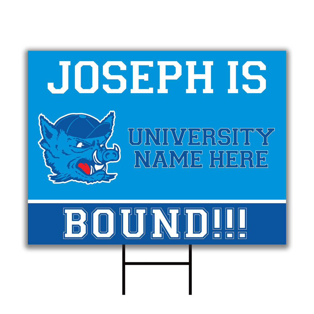 Personalized College Bound Yard Sign, College Logo Sign, Custom Graduate College University Bound Yard Sign with Metal H-Stake