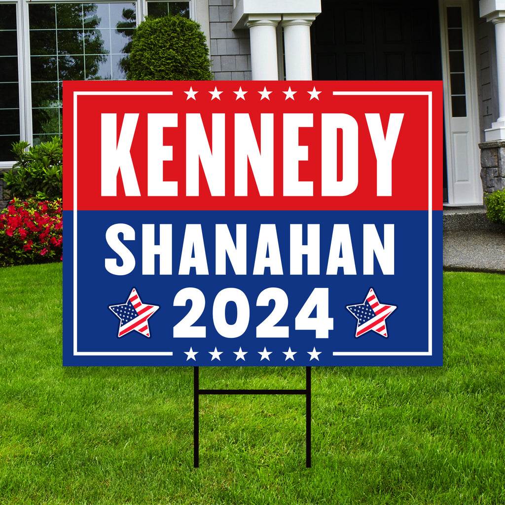Kennedy Shanahan 2024 Yard Sign - Robert F. Kennedy Jr. For President 2024 Lawn Sign, Election 2024 RFK Jr. Yard Sign with Metal H-Stake