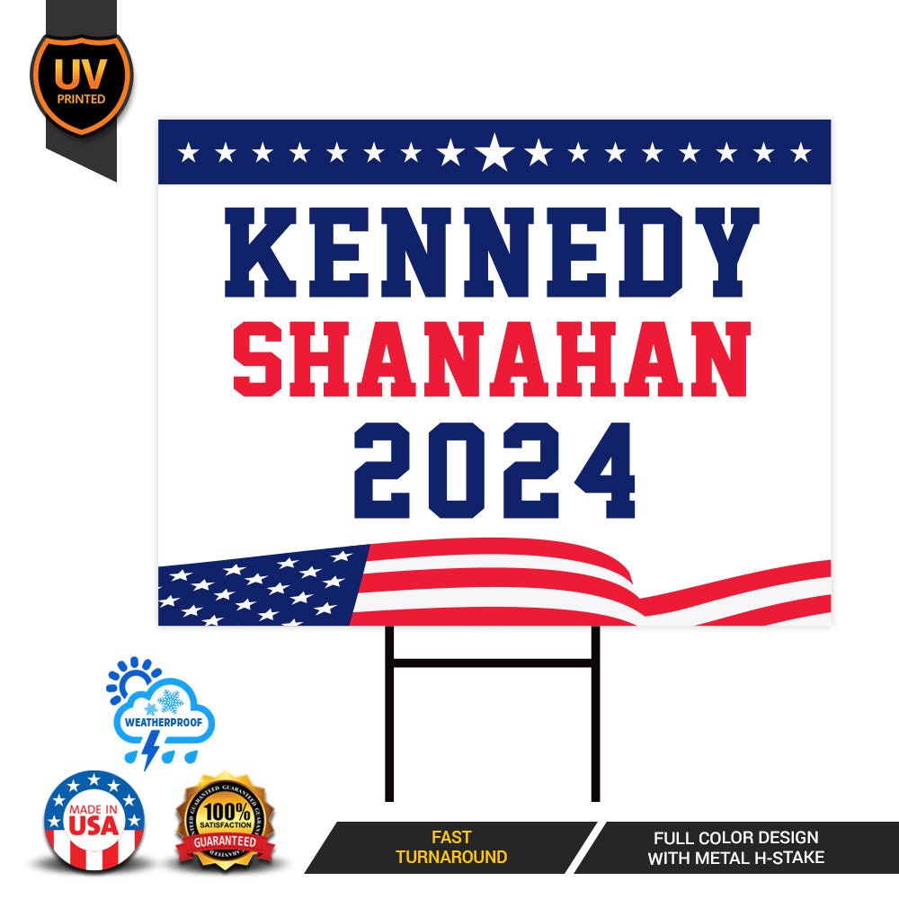 Kennedy Shanahan 2024 Yard Sign - Robert F. Kennedy Jr. For President 2024 Lawn Sign, Election 2024 RFK Jr. Yard Sign with Metal H-Stake