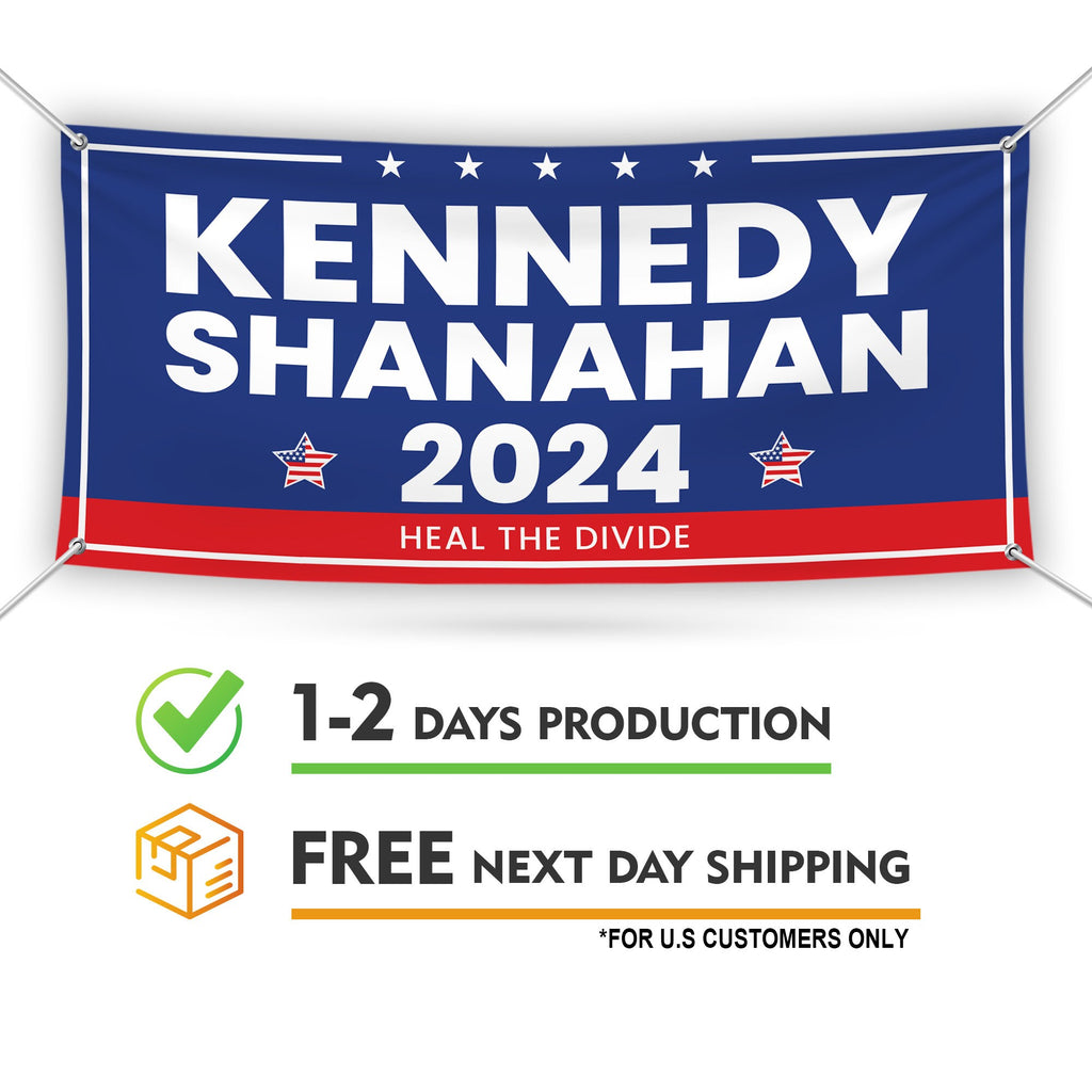 Kennedy Shanahan 2024 Banner Sign, 13 Oz RFK Jr. Election 2024 Banner, Robert F. Kennedy Jr. For President 2024 Banner With Metal Grommets