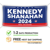 Kennedy Shanahan 2024 Banner Sign, 13 Oz RFK Jr. Election 2024 Banner, Robert F. Kennedy Jr. For President 2024 Banner With Metal Grommets
