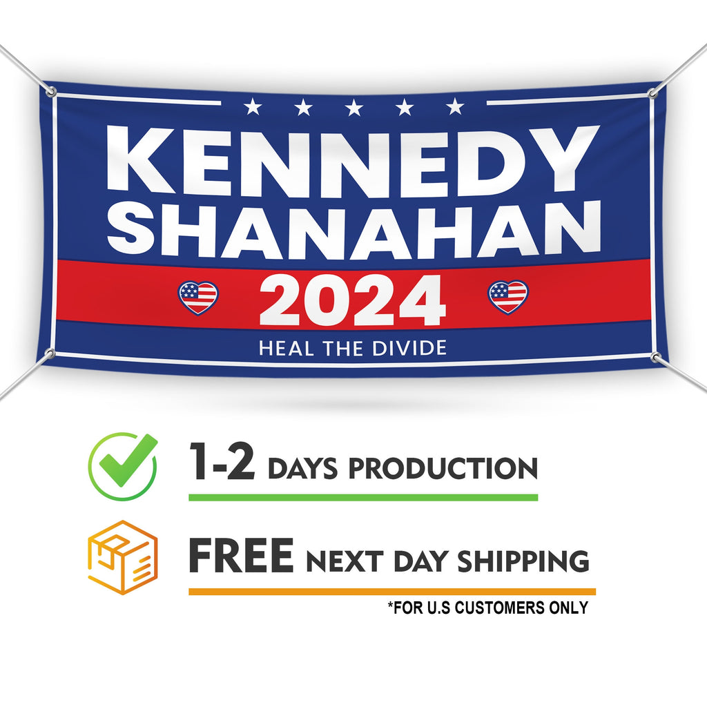 Kennedy Shanahan 2024 Banner Sign, 13 Oz RFK Jr. Election 2024 Banner, Robert F. Kennedy Jr. For President 2024 Banner With Metal Grommets