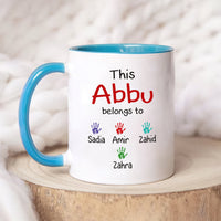 Personalized Muslim Name Fathers Day Mug - Custom Name Coffee Cup, Islamic Muslim Name Mug, Eid Gift, Islamic Gift For Abu Ji, Baba, Papa
