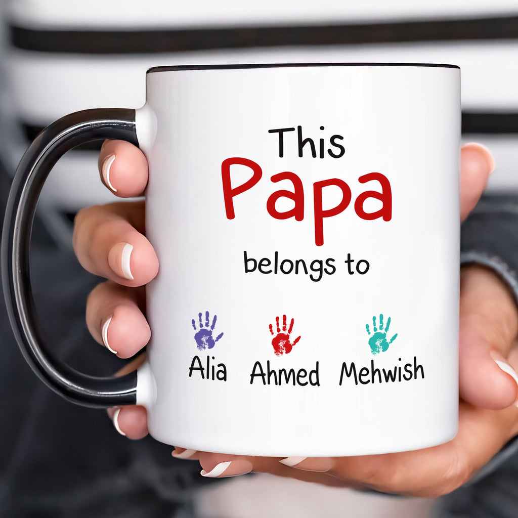Personalized Muslim Name Fathers Day Mug - Custom Name Coffee Cup, Islamic Muslim Name Mug, Eid Gift, Islamic Gift For Abu Ji, Baba, Papa