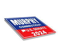 Chris Murphy US Senate Yard Sign - Coroplast US Senate Election Connecticut 2024 Race Red White & Blue Yard Sign with Metal H-Stake