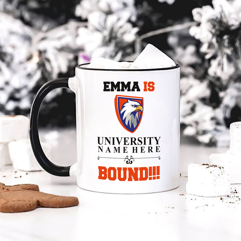 Personalized College Bound Mug - College Graduation, High School Graduation, University Bound, Custom College Logo Mug, Class of 2025 Gifts