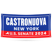 Cara Castronuova For New York U.S. Senate Banner Sign, 13 oz Waterproof US Senate 2024 Vote Election 2024 Vinyl Banner With Metal Grommets
