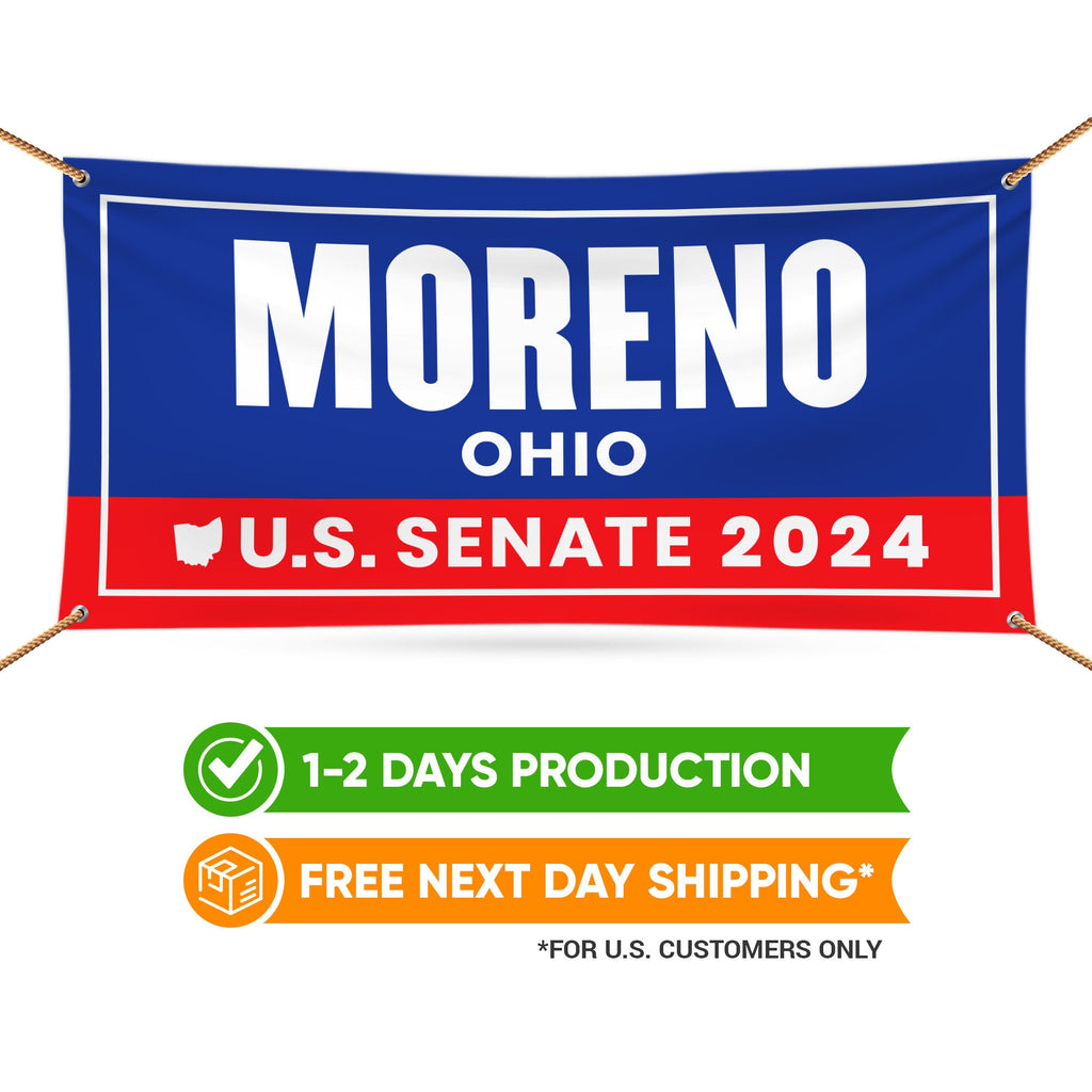 a banner with the name of a us state on it