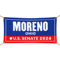 a blue and red banner with the words u s senate on it