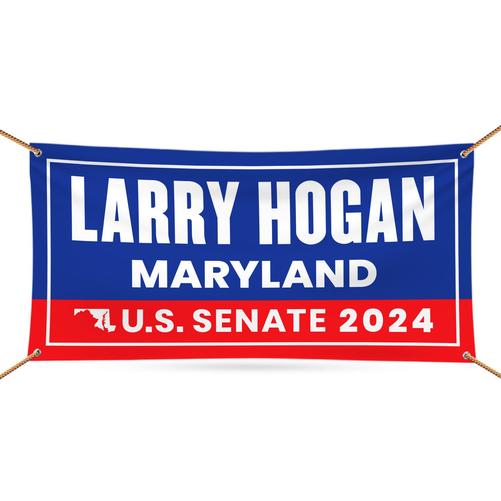 a banner with the name of a political candidate