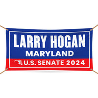 a banner with the name of a political candidate