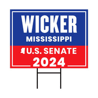 a blue and red sign that says wicker mississippi