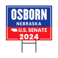 a red, white, and blue political sign with the words osborn and nebraska