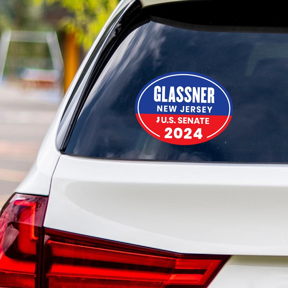 a close up of a car with a sticker on it