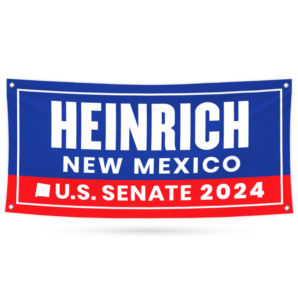 a red, white, and blue banner with the name of a new mexico state