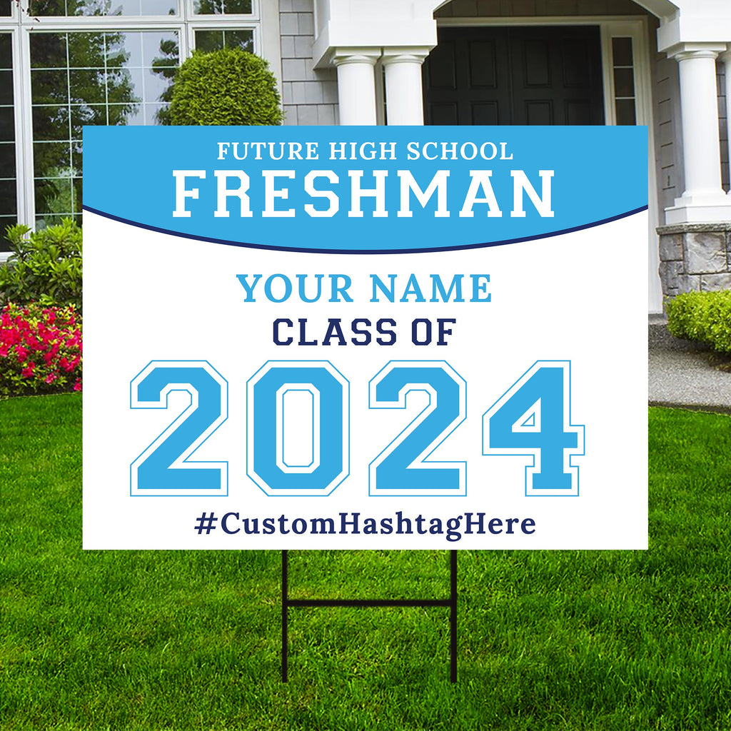 Personalized High School Graduation Yard Sign 2024, School Graduation Sign, Class of 2024, Custom Grade Grad Yard Sign with Metal H-Stake