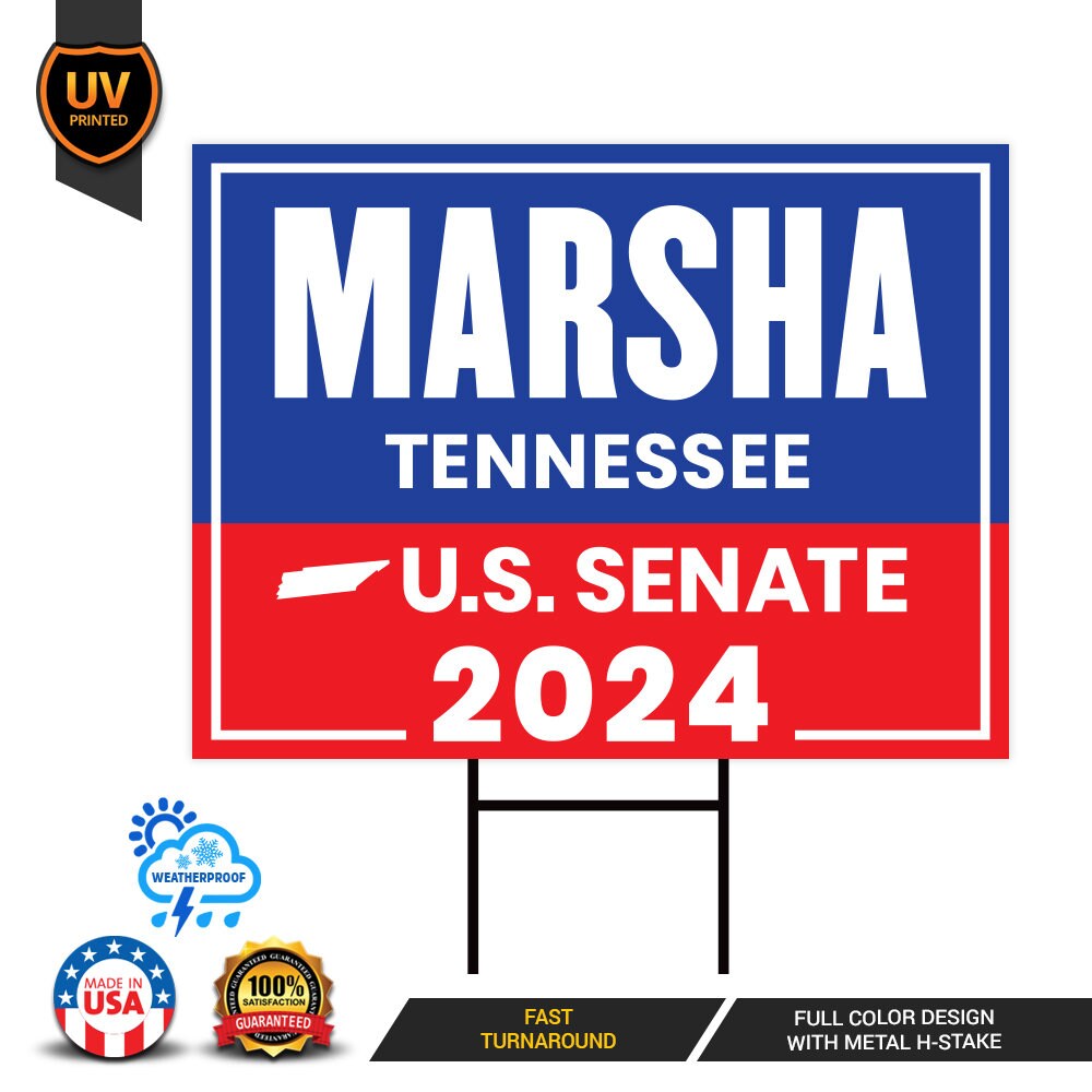 a sign that says marsha tennessee, u s senate, and 202