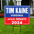 a political yard sign in front of a house