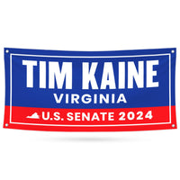 a blue and red banner with the name of the state of virginia