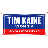a blue and red banner with the name of the state of virginia