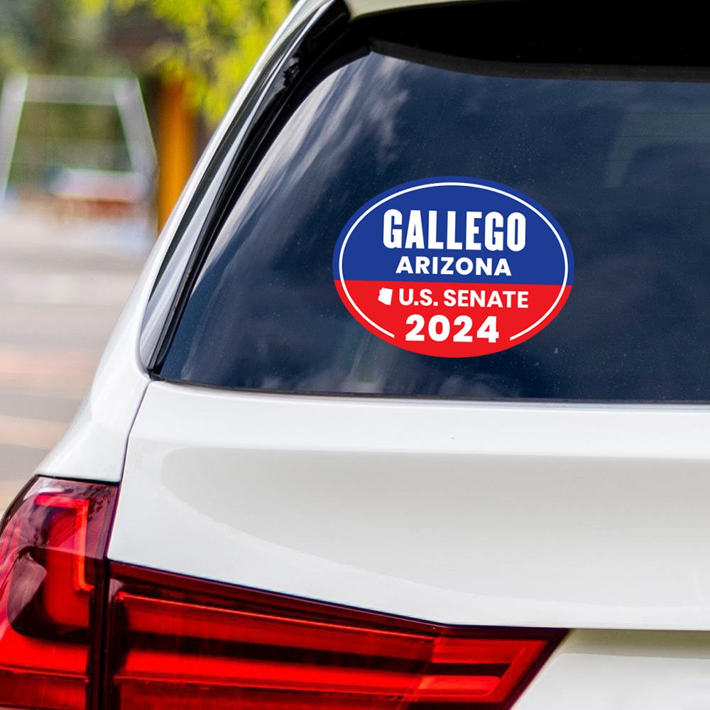 Ruben Gallego for U.S. Senate Arizona Sticker Vinyl Decal, Vote Ruben Gallego US Senate Election 2024 Bumper Sticker Decal - 6" x 4.5"