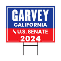 Steve Garvey US Senate Yard Sign - Coroplast US Senate Election California 2024 Race Red White & Blue Yard Sign with Metal H-Stake