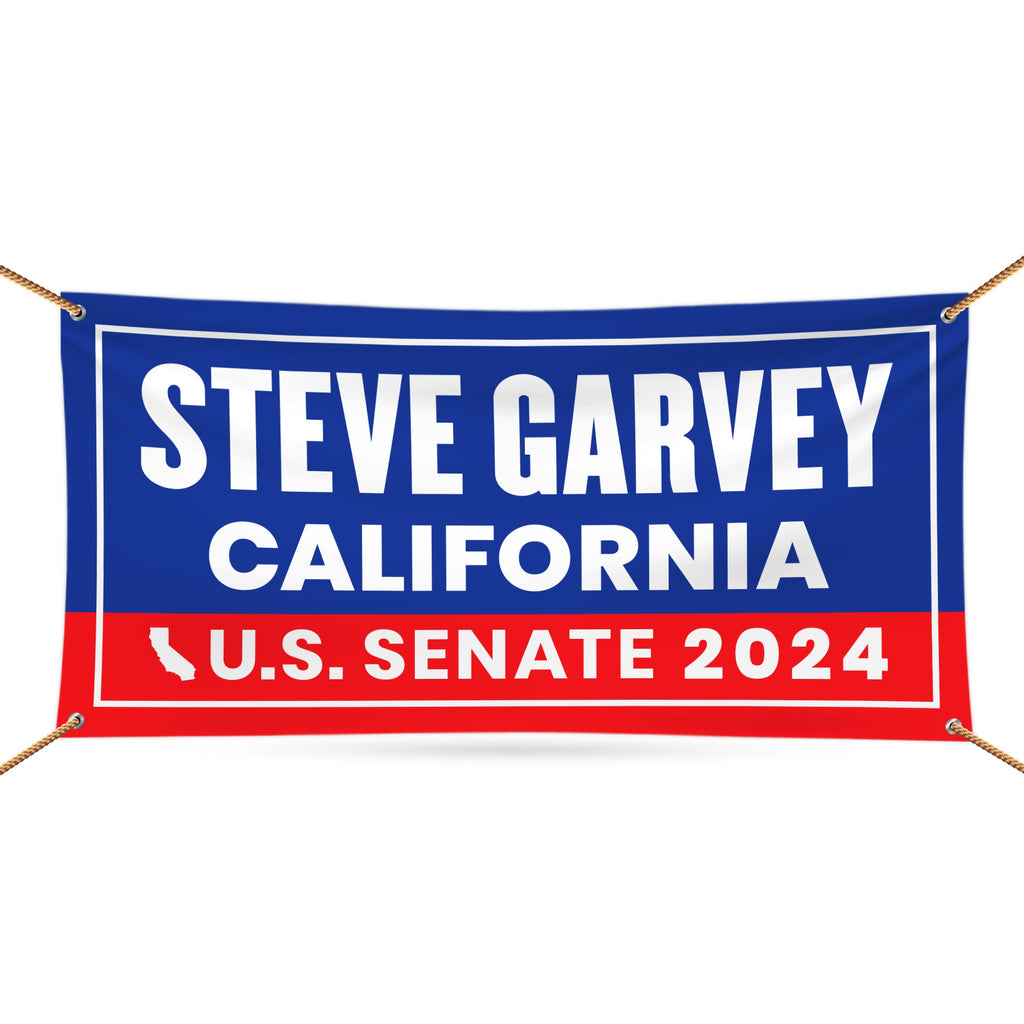 Steve Garvey For California U.S. Senate Banner Sign, 13oz US Senate 2024 Steve Garvey Vote Election 2024 Vinyl Banner With Metal Grommets