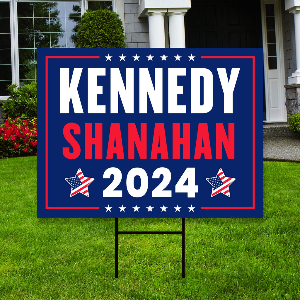 Kennedy Shanahan 2024 Yard Sign - Robert F. Kennedy Jr. For President 2024 Lawn Sign, Election 2024 RFK Jr. Yard Sign with Metal H-Stake
