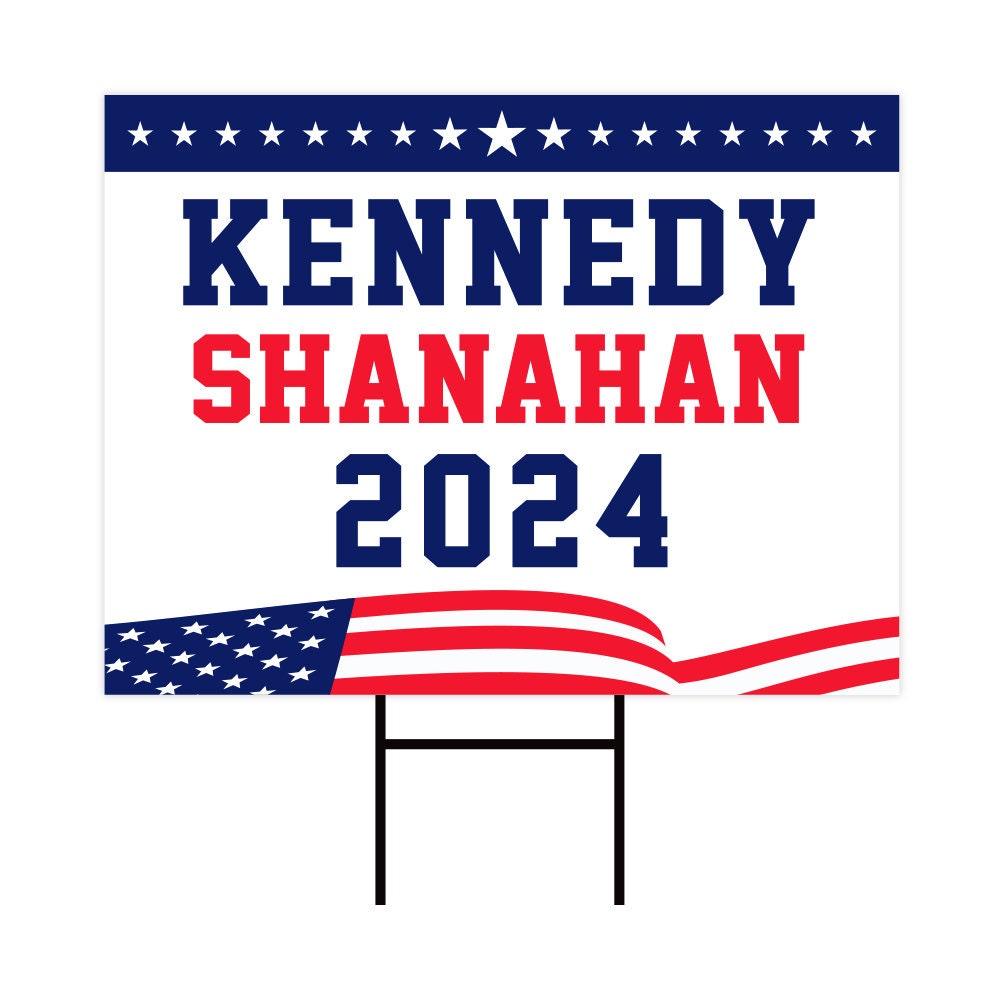 Kennedy Shanahan 2024 Yard Sign - Robert F. Kennedy Jr. For President 2024 Lawn Sign, Election 2024 RFK Jr. Yard Sign with Metal H-Stake