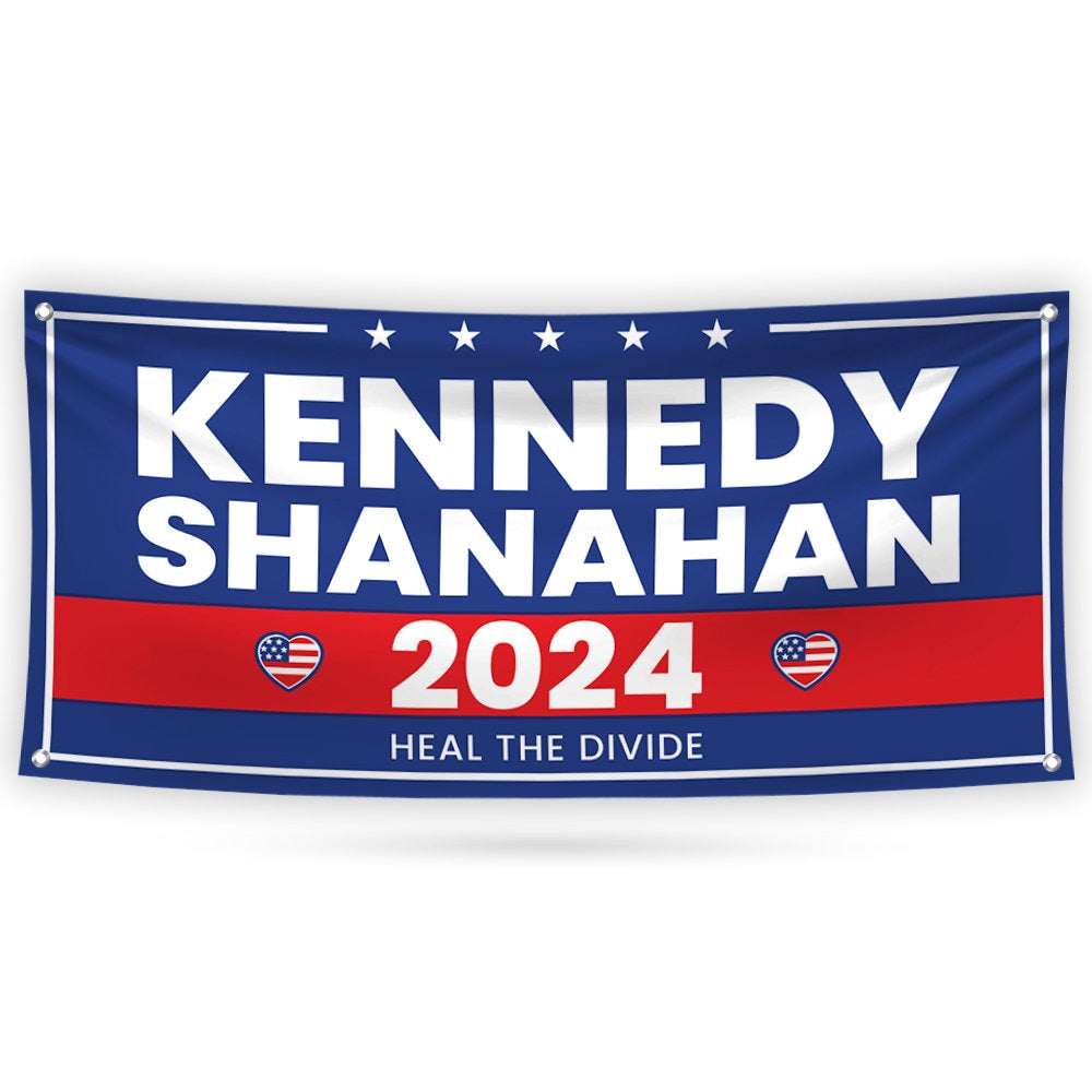 Kennedy Shanahan 2024 Banner Sign, 13 Oz RFK Jr. Election 2024 Banner, Robert F. Kennedy Jr. For President 2024 Banner With Metal Grommets