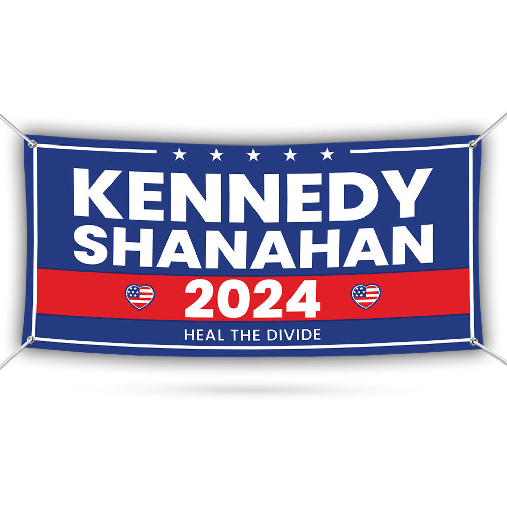 Kennedy Shanahan 2024 Banner Sign, 13 Oz RFK Jr. Election 2024 Banner, Robert F. Kennedy Jr. For President 2024 Banner With Metal Grommets