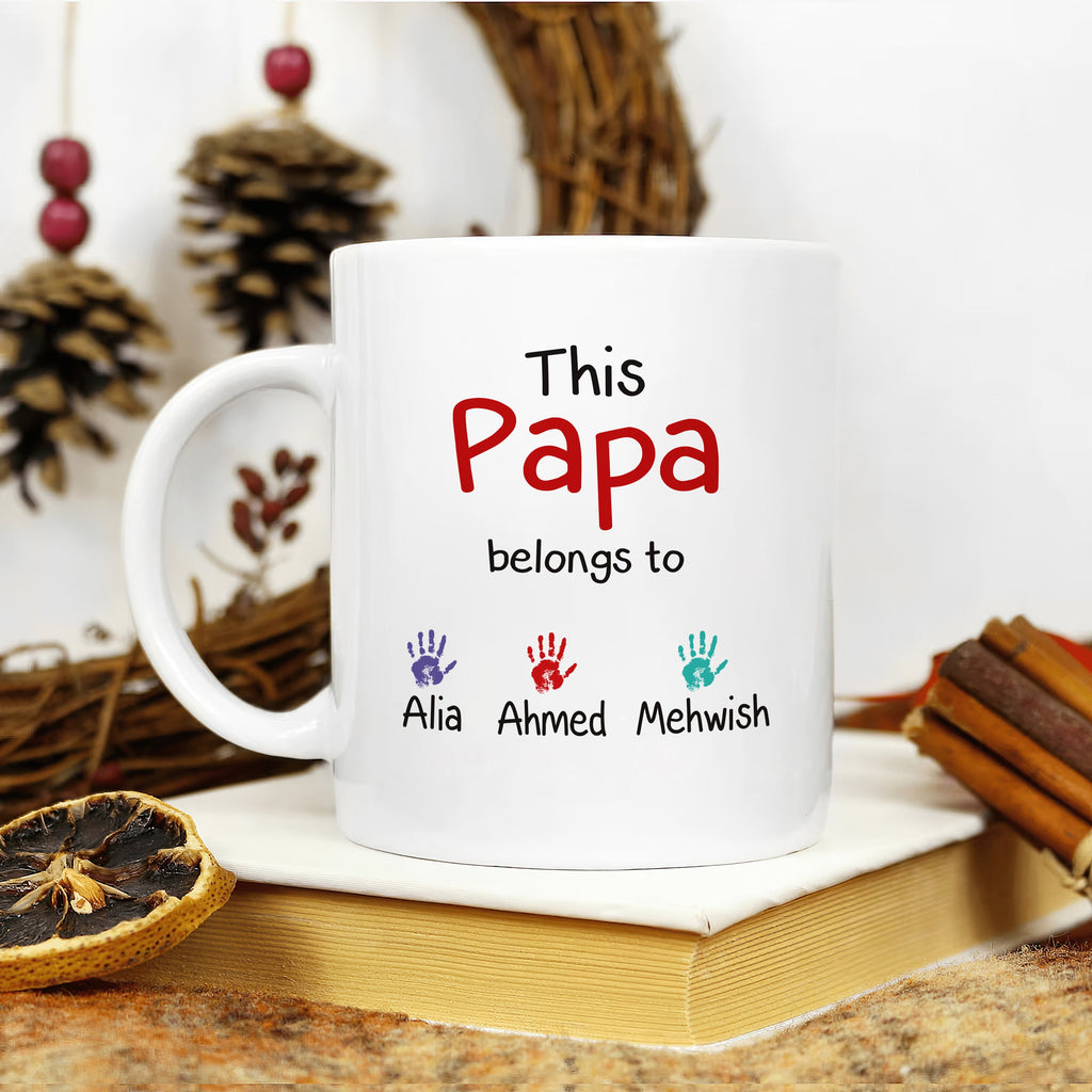 Personalized Muslim Name Fathers Day Mug - Custom Name Coffee Cup, Islamic Muslim Name Mug, Eid Gift, Islamic Gift For Abu Ji, Baba, Papa