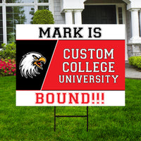 Personalized College Bound Yard Sign, College Logo Sign, Custom Graduate College University Bound Yard Sign with Metal H-Stake