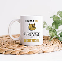Personalized College Bound Mug - College Graduation, High School Graduation, University Bound, Custom College Logo Mug, Class of 2025 Gifts