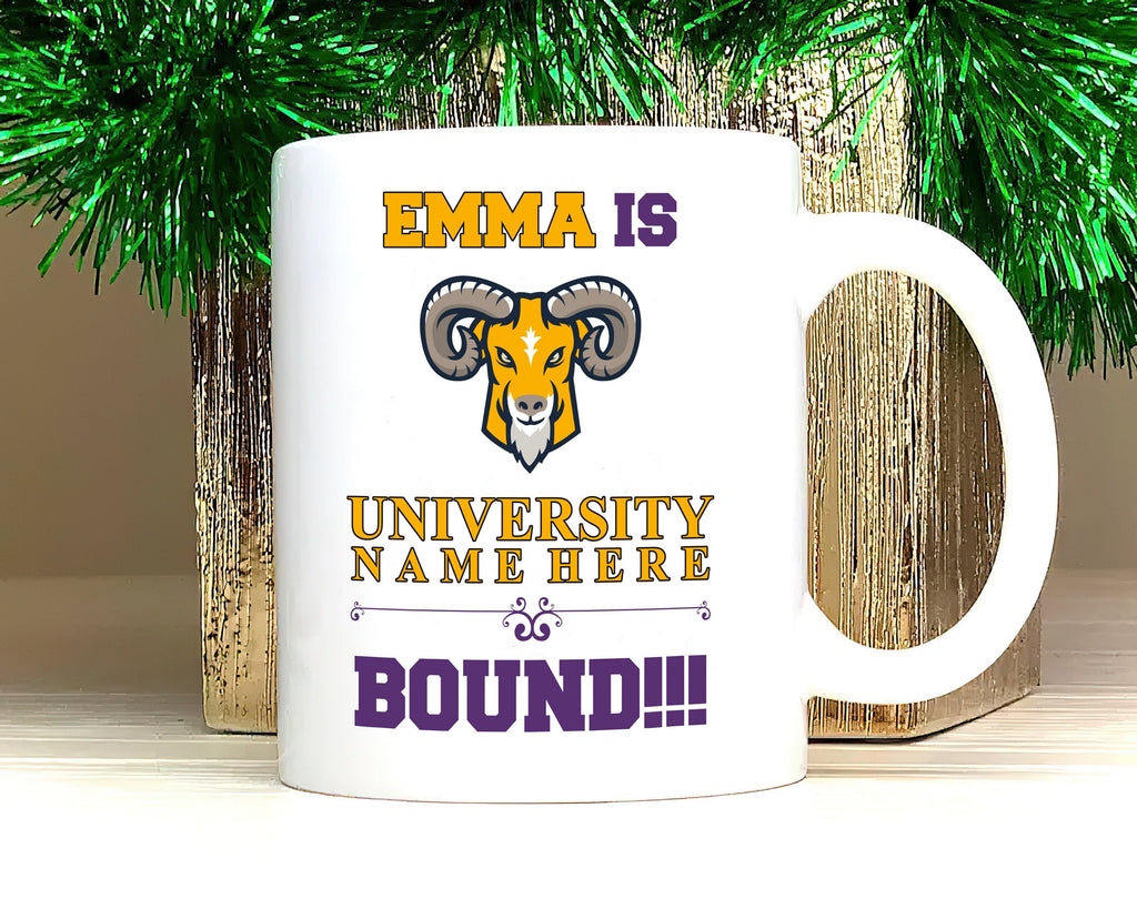 Personalized College Bound Mug - College Graduation, High School Graduation, University Bound, Custom College Logo Mug, Class of 2025 Gifts
