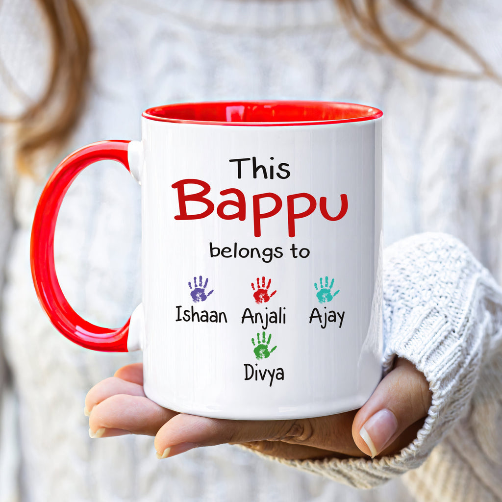 Personalized Indian Name Fathers Day Mug - Custom Name Coffee Cup, Indian Hindu Name Mug, Father's Day Gift, Gift For Peeta Ji, Babu Ji, Paa