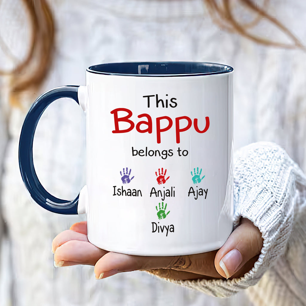 Personalized Indian Name Fathers Day Mug - Custom Name Coffee Cup, Indian Hindu Name Mug, Father's Day Gift, Gift For Peeta Ji, Babu Ji, Paa