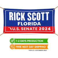 a banner with the words rick scott florida on it