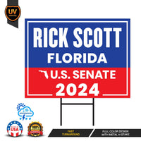 a sign that says rick scott florida on it