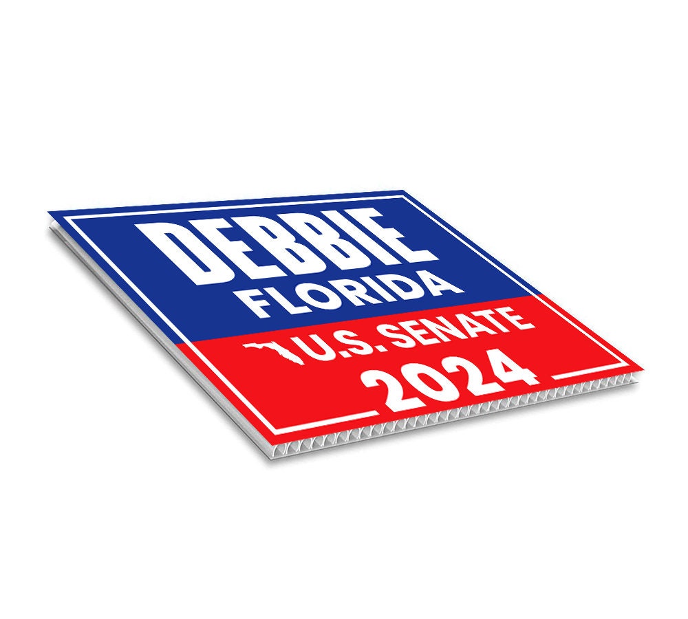 a red, white and blue sign that says debre florida