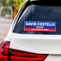a sticker on the back of a car that says david costello maine