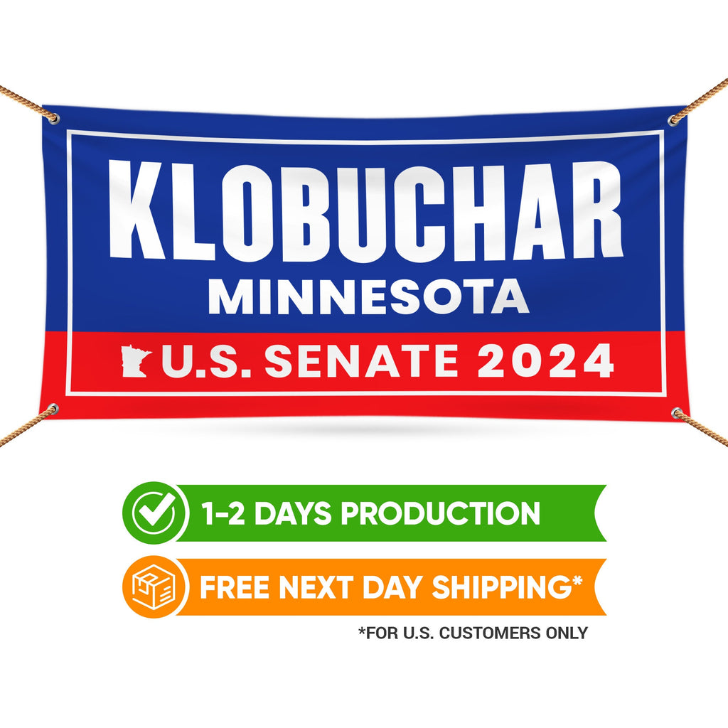 a banner with the words klobuschar minnesota on it