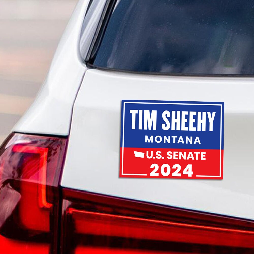 a sticker on the back of a white car