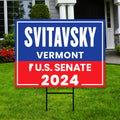 a political yard sign in front of a house