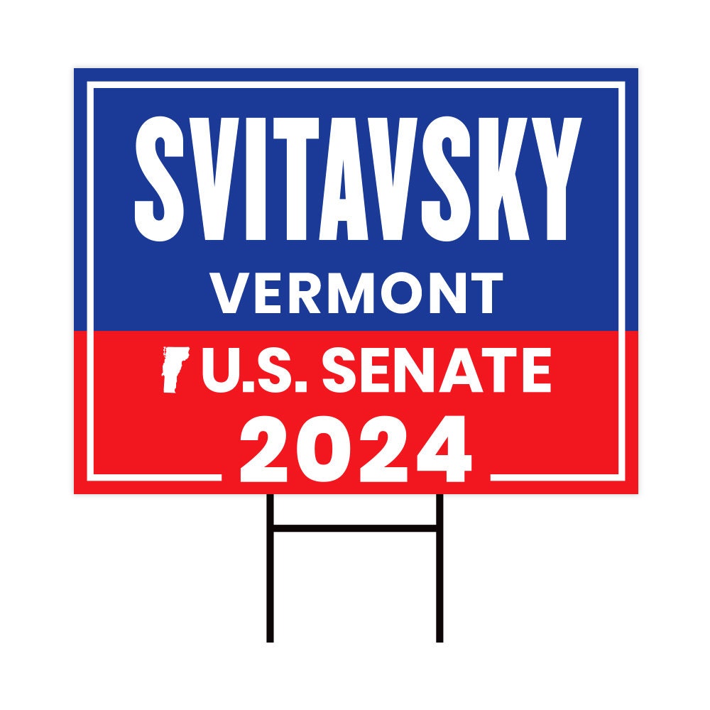 a red, white and blue street sign with the words svitavsky vermont