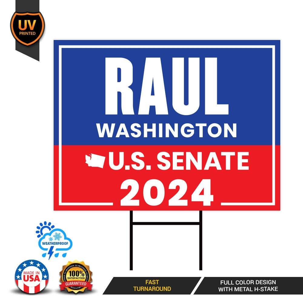 a political sign with the name of the president of the united states