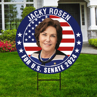 Jacky Rosen US Senate Yard Sign - Coroplast US Senate Election Nevada 2024 Race Red White & Blue Yard Sign with Metal H-Stake